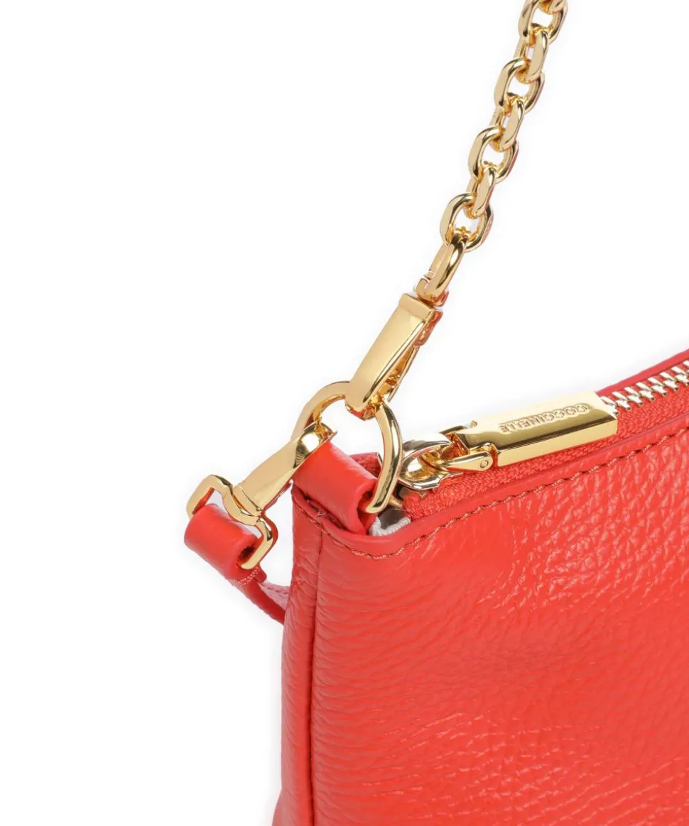 Aura Schultertasche genarbtes Leder rot