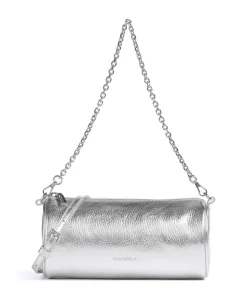 Aura Schultertasche Leder silber