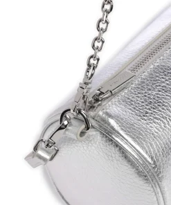 Aura Schultertasche Leder silber