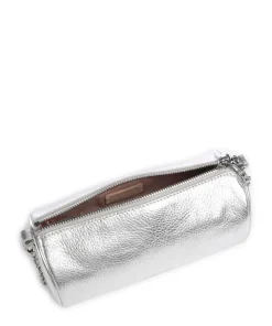 Aura Schultertasche Leder silber