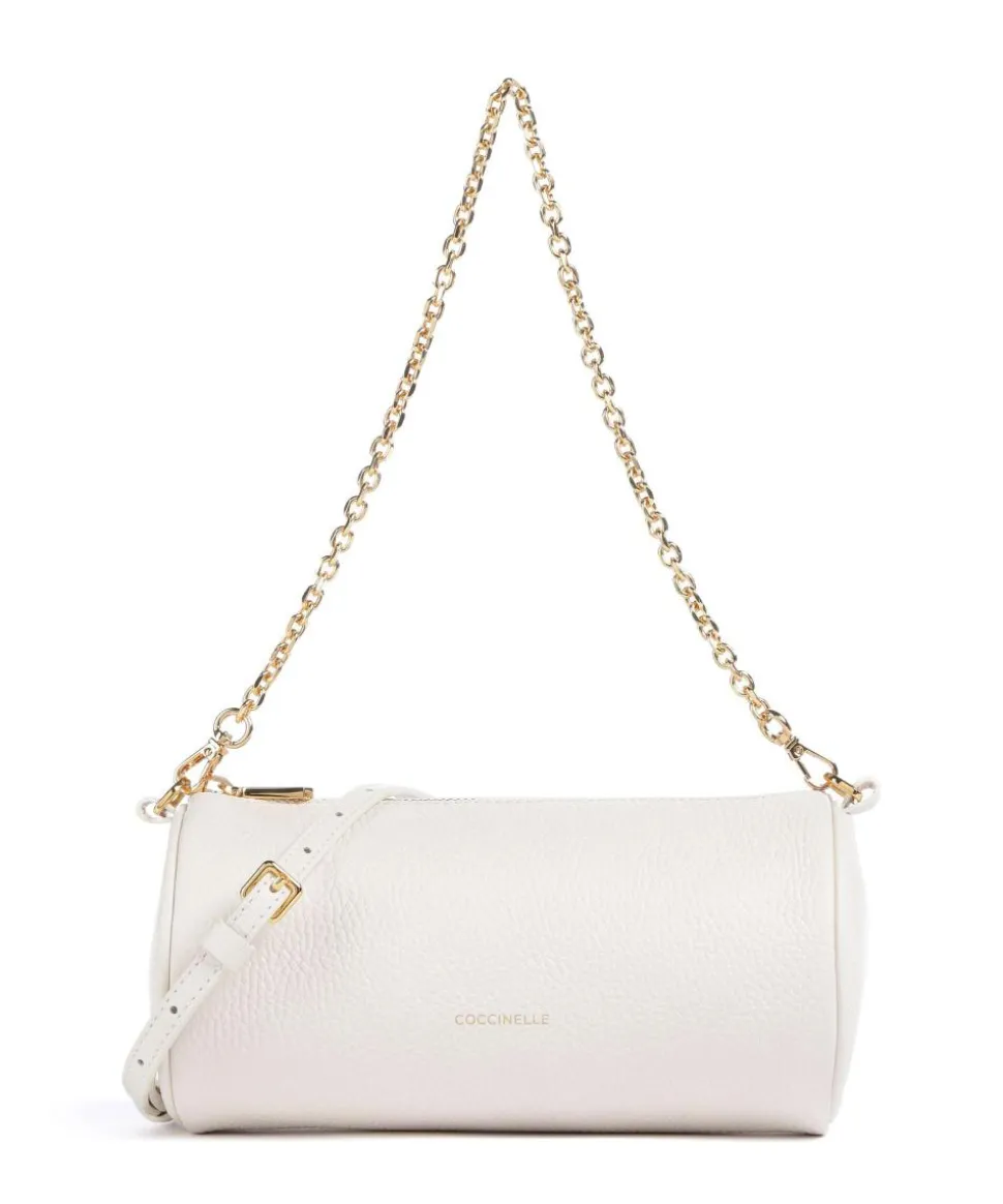 Aura Schultertasche Leder weiß