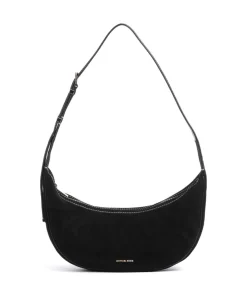 Avra Schultertasche aufgerautes Kalbsleder schwarz