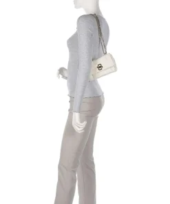 B Icon S Schultertasche Lederimitat weiß