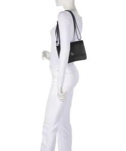 B Icon Schultertasche genarbtes Rindsleder schwarz