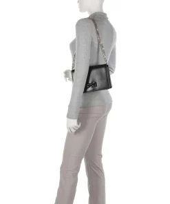 Baeleen Schultertasche fein genarbtes Leder schwarz