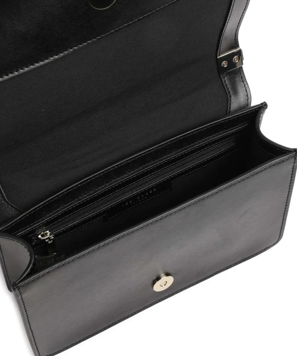 Baeleen Schultertasche fein genarbtes Leder schwarz