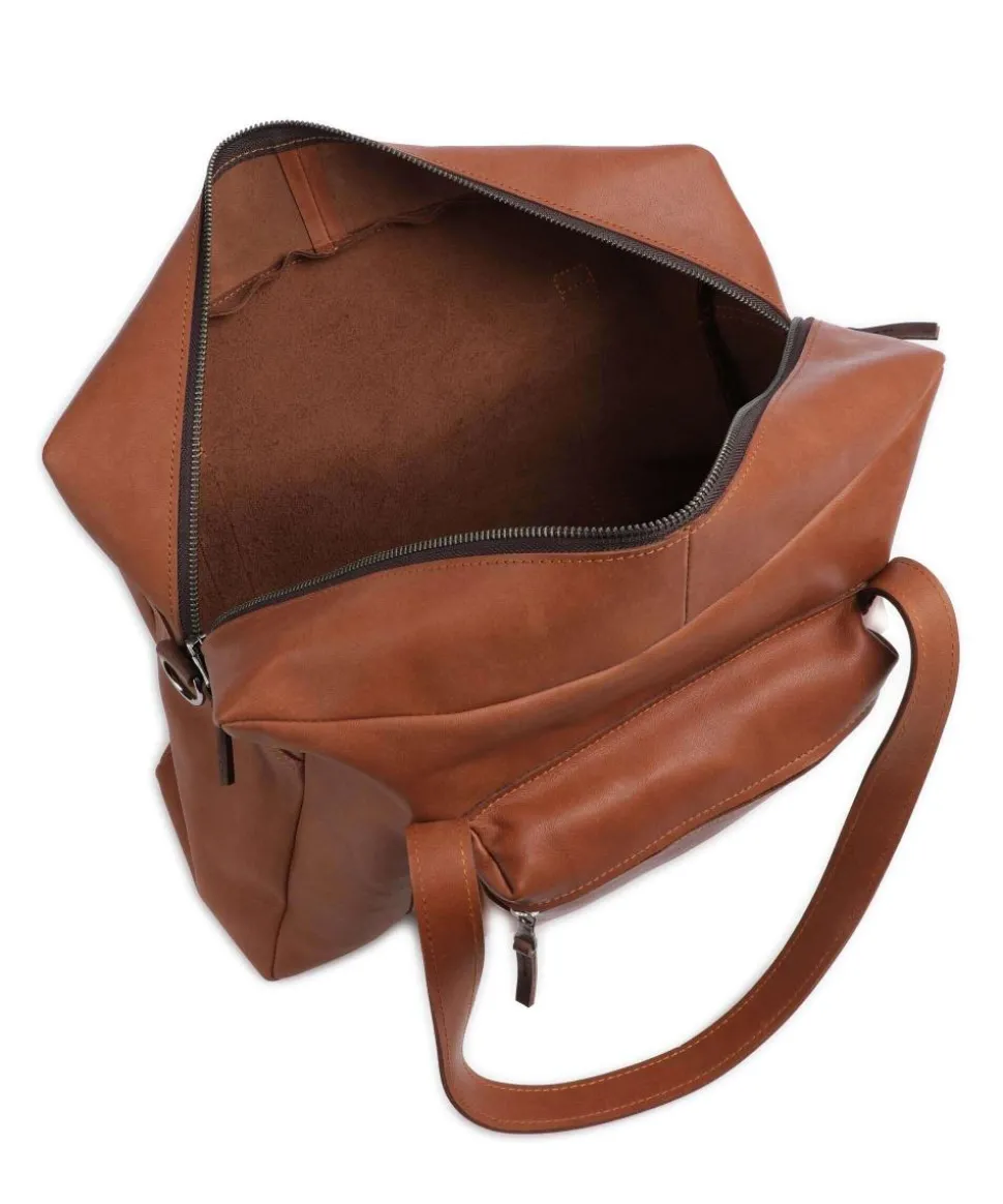 Bague M Shopper fein genarbtes Rindsleder cognac