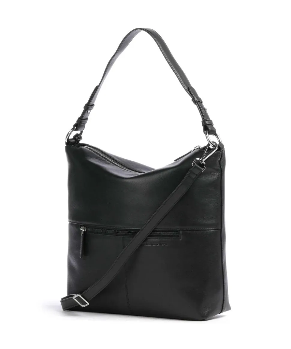 Bali Beuteltasche fein genarbtes Rindsleder schwarz