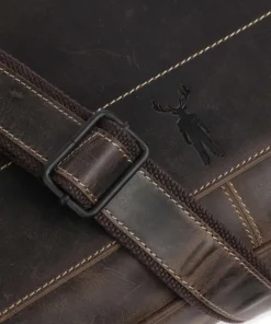 Baltimore 5 Kuriertasche Leder dunkelbraun