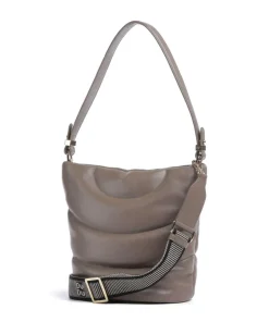 Barbara M. Bucket bag fein genarbtes Leder taupe