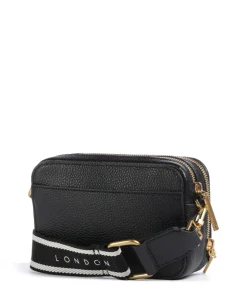 Baria Umhängetasche genarbtes Rindsleder, Kunststoff schwarz/beige