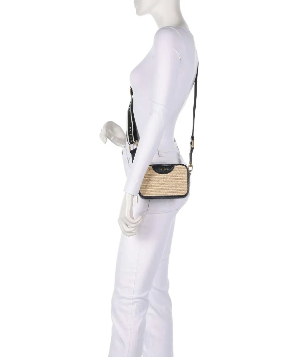 Baria Umhängetasche genarbtes Rindsleder, Kunststoff schwarz/beige