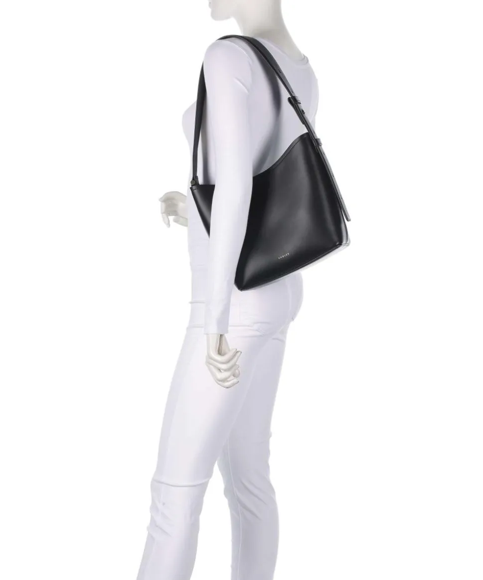 Bathurst Mews Beuteltasche genarbtes Rindsleder schwarz