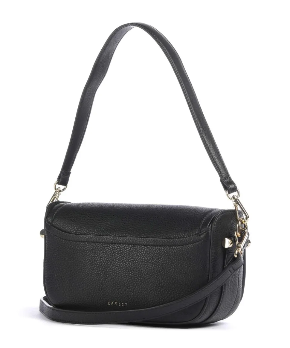 Bathurst Mews Schultertasche genarbtes Rindsleder schwarz