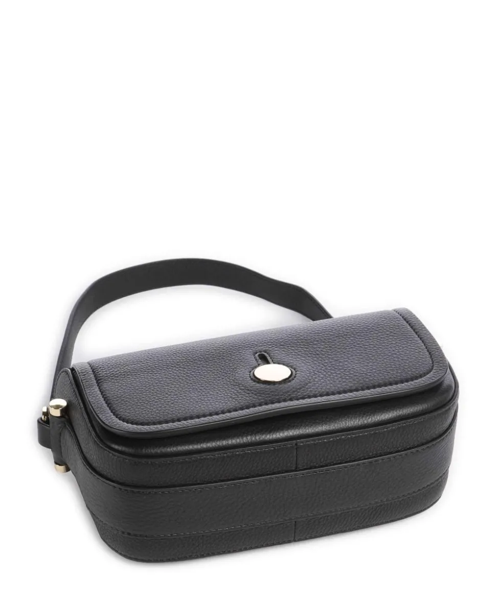 Bathurst Mews Schultertasche genarbtes Rindsleder schwarz