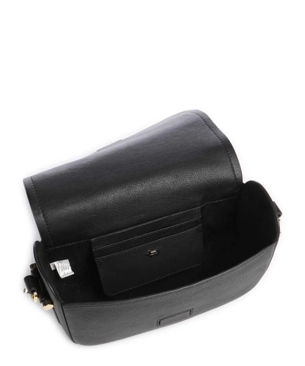 Bathurst Mews Schultertasche genarbtes Rindsleder schwarz