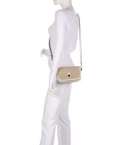 Bathurst Mews Schultertasche Kunststoff beige/weiß