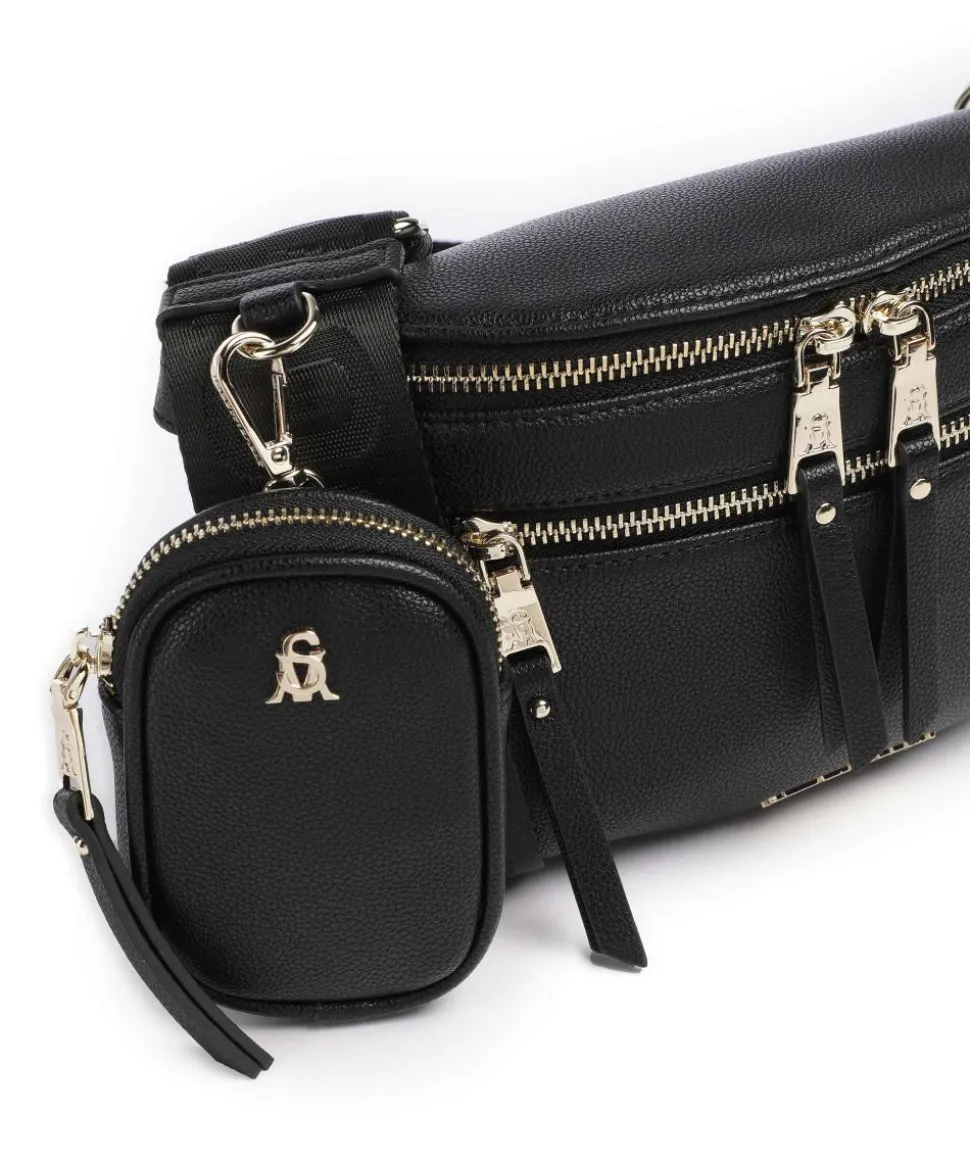 BCLARKE Umhängetasche Lederimitat schwarz