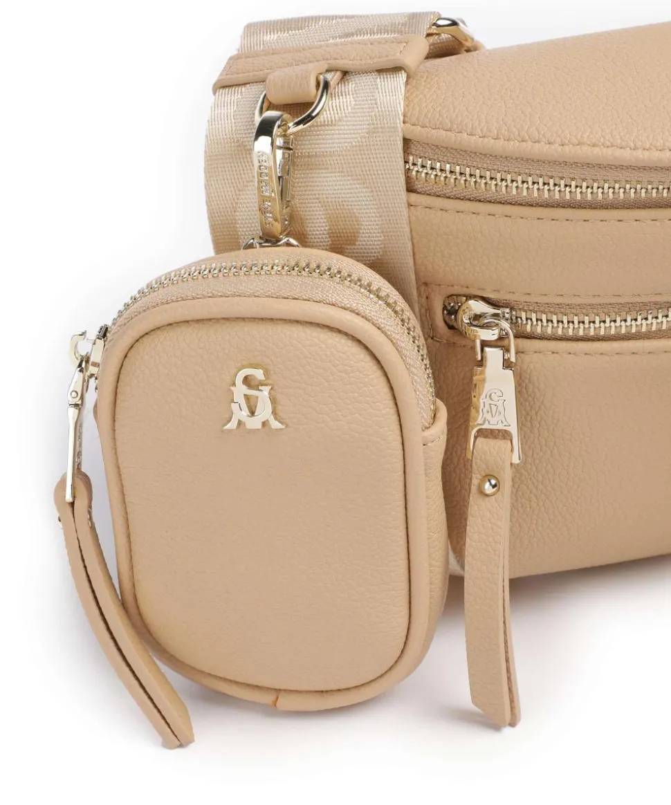 BCLARKE Umhängetasche Lederimitat beige