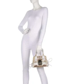 BDIEGO Handtasche Lederimitat, recyceltes Polyester weiß/braun