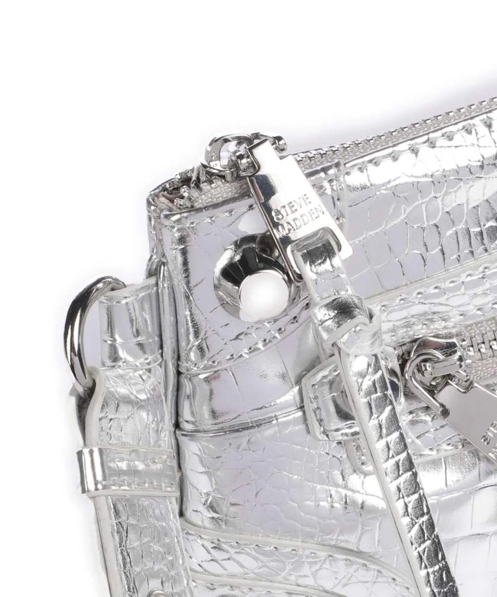 BDOVA Clutch Lederimitat silber