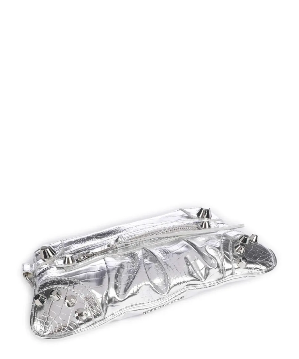 BDOVA Clutch Lederimitat silber