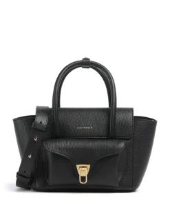 Beat Double Handtasche genarbtes Rindsleder schwarz