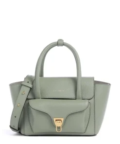 Beat Double Handtasche genarbtes Rindsleder graugrün