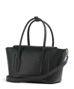 Beat Double Handtasche genarbtes Rindsleder schwarz