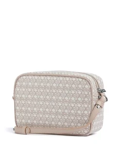 Beat Monogram Umhängetasche Baumwolle weiß