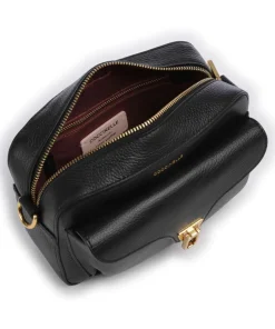 Beat Soft Ribbon Umhängetasche genarbtes Leder schwarz