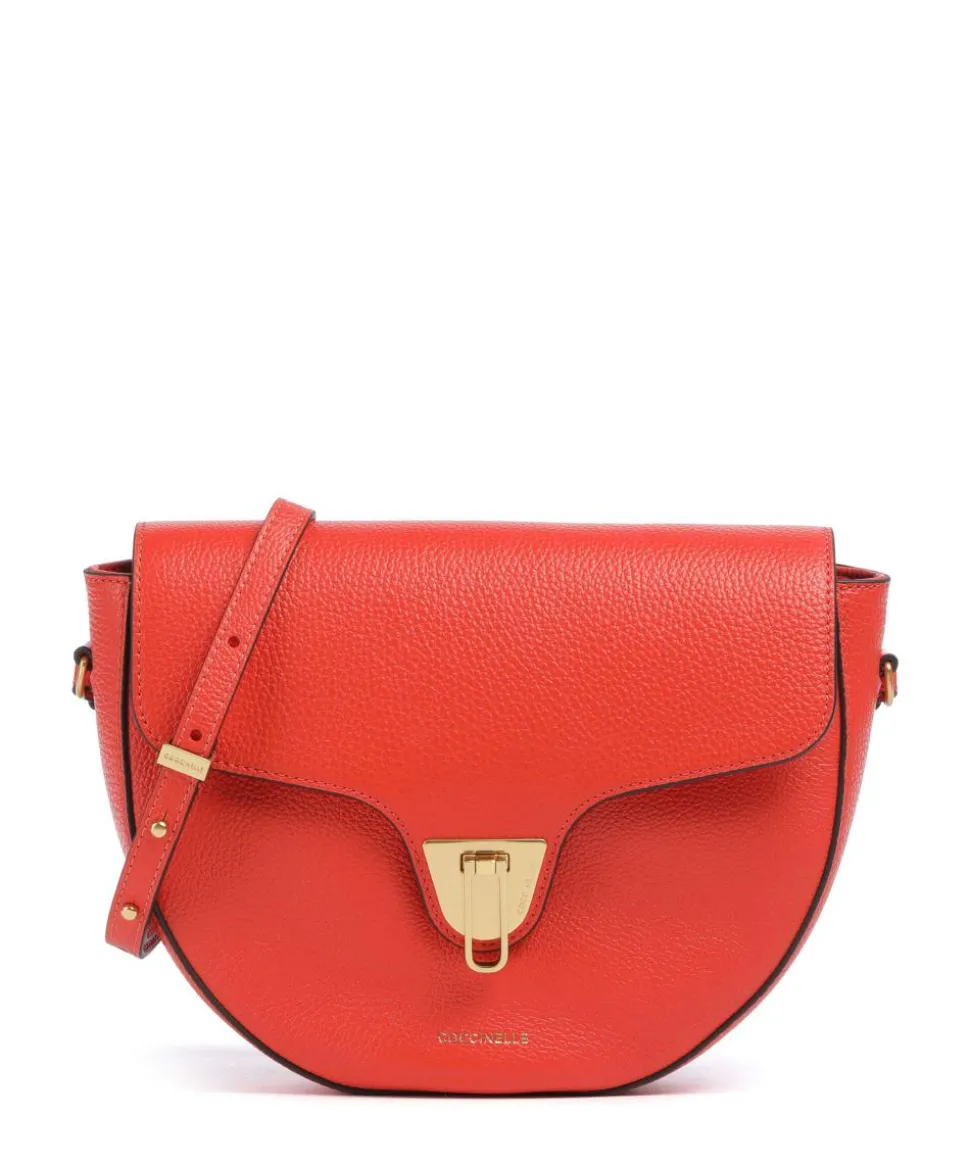 Beat Soft Umhängetasche genarbtes Leder rot