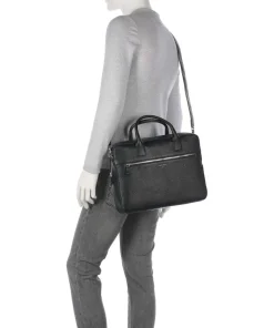 Beckholmen Aktentasche genarbtes Rindsleder schwarz