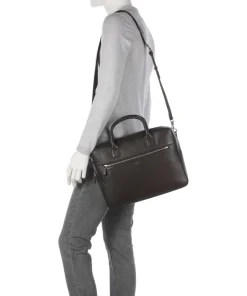 Beckholmen Aktentasche genarbtes Rindsleder dunkelbraun