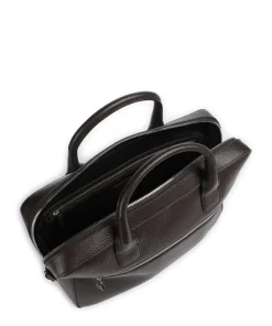 Beckholmen Aktentasche genarbtes Rindsleder dunkelbraun