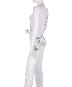 Belle Heart Frame Re-Vegan Grain Schultertasche Lederimitat silber