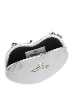 Belle Heart Frame Re-Vegan Grain Schultertasche Lederimitat silber