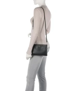 Best Umhängetasche genarbtes Leder schwarz