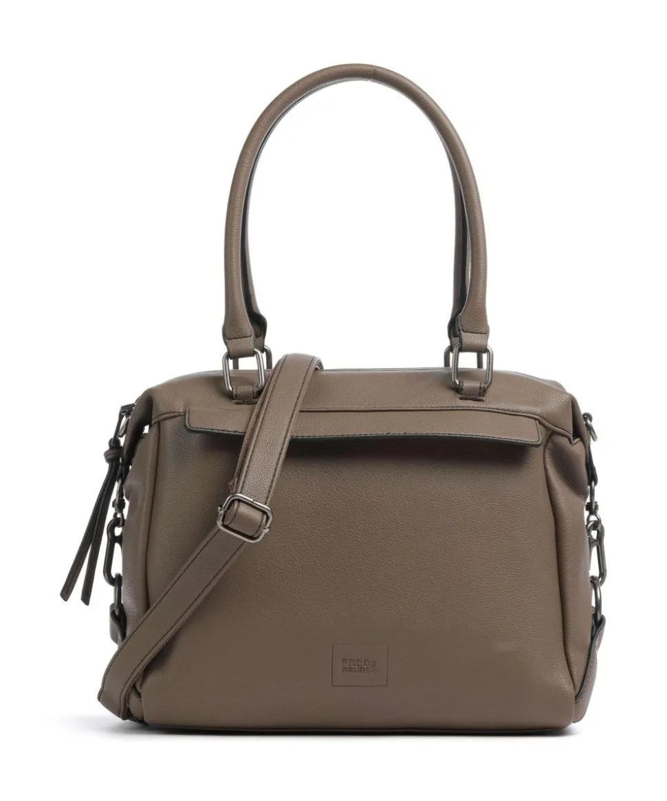 Bestie Schultertasche recyceltes Leder, Polyurethane braun