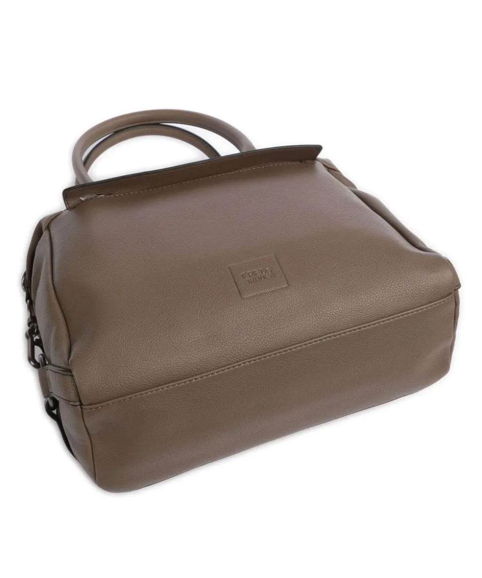 Bestie Schultertasche recyceltes Leder, Polyurethane braun