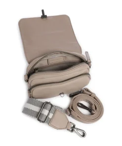 Bestie Umhängetasche recyceltes Leder taupe