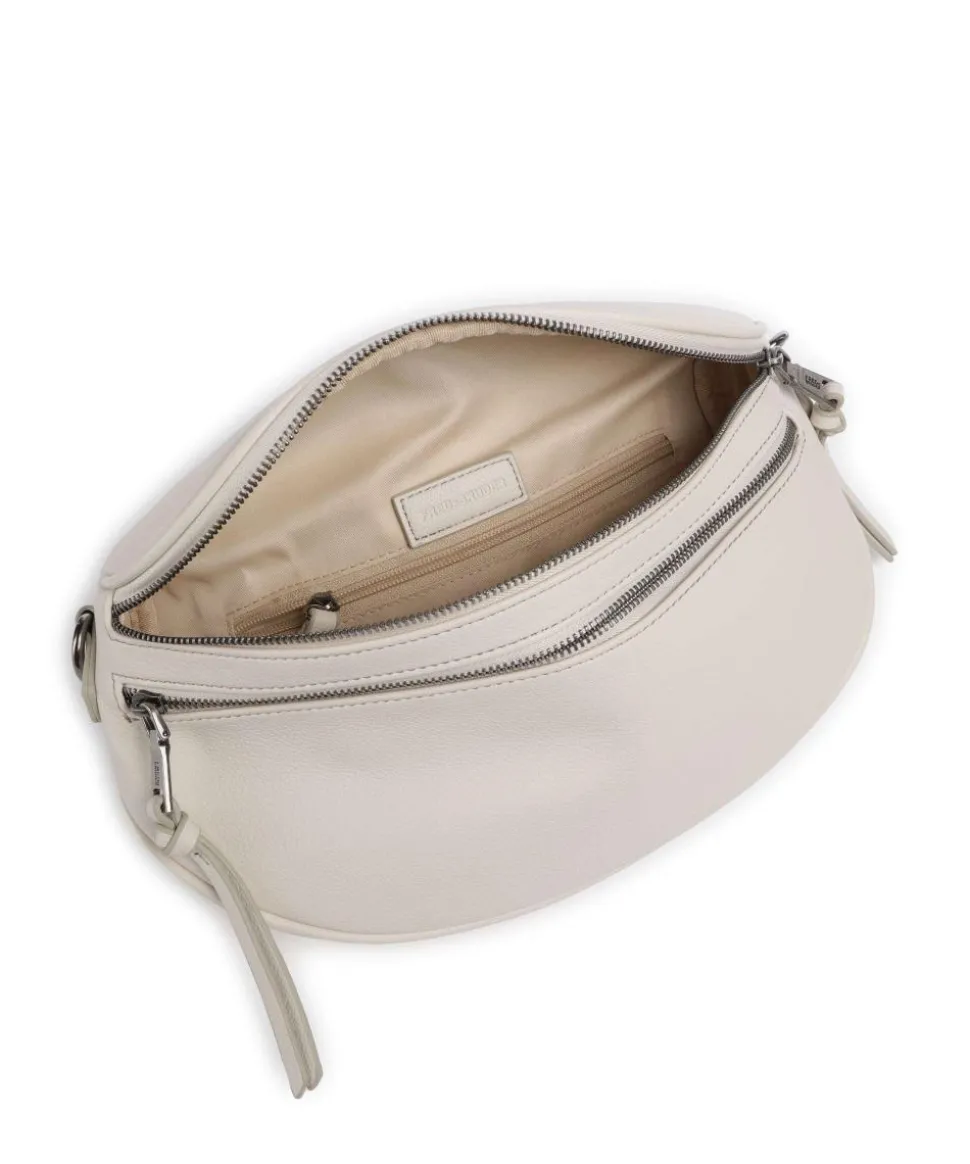 Bestie Umhängetasche recyceltes Leder elfenbein