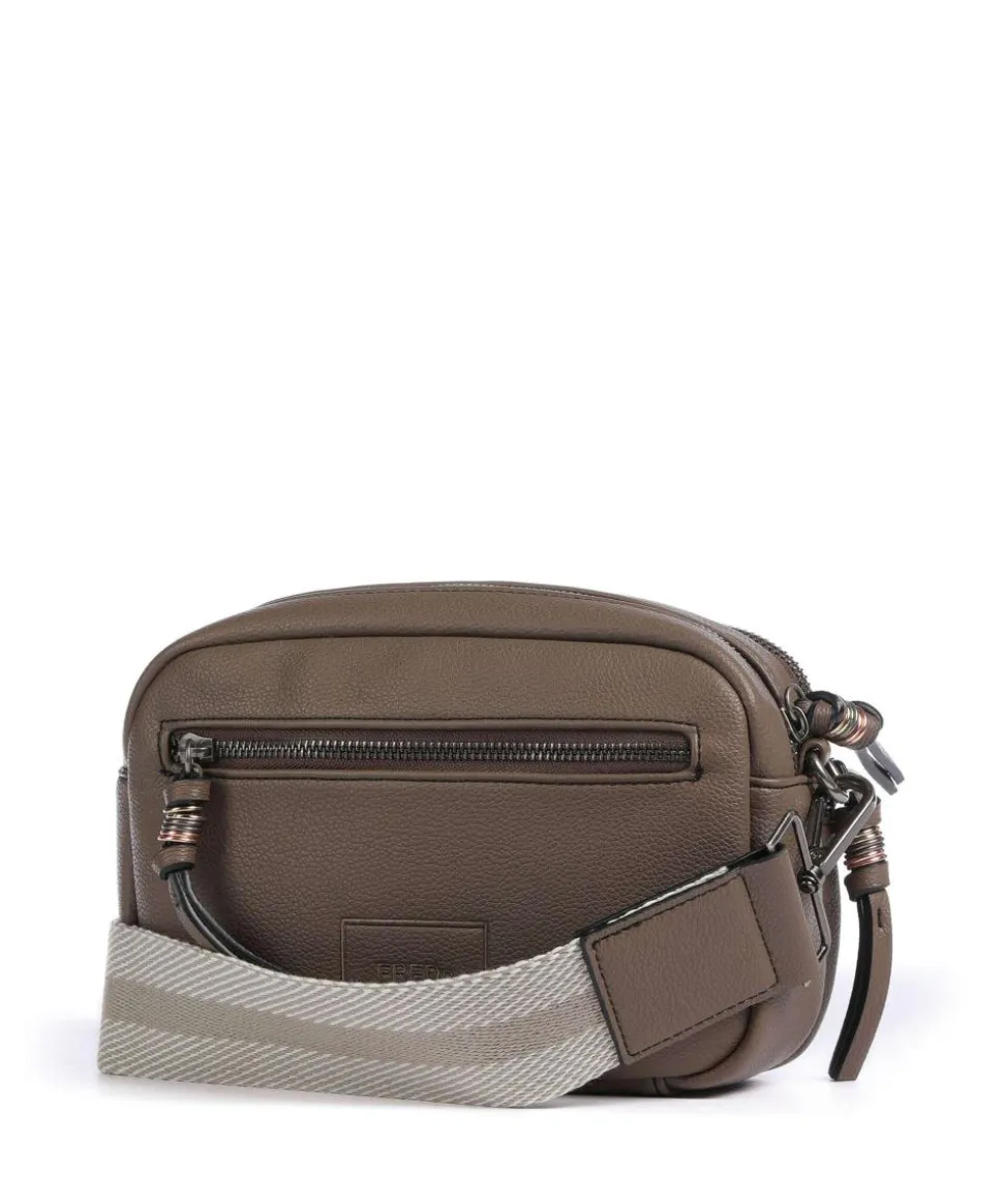 Bestie Umhängetasche recyceltes Leder, Polyurethane braun