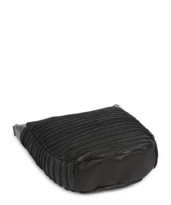 Bestseller Beuteltasche genarbtes Leder schwarz