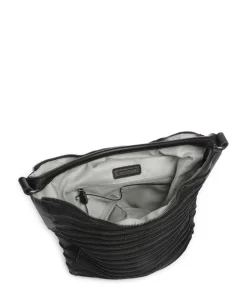 Bestseller Beuteltasche genarbtes Leder schwarz