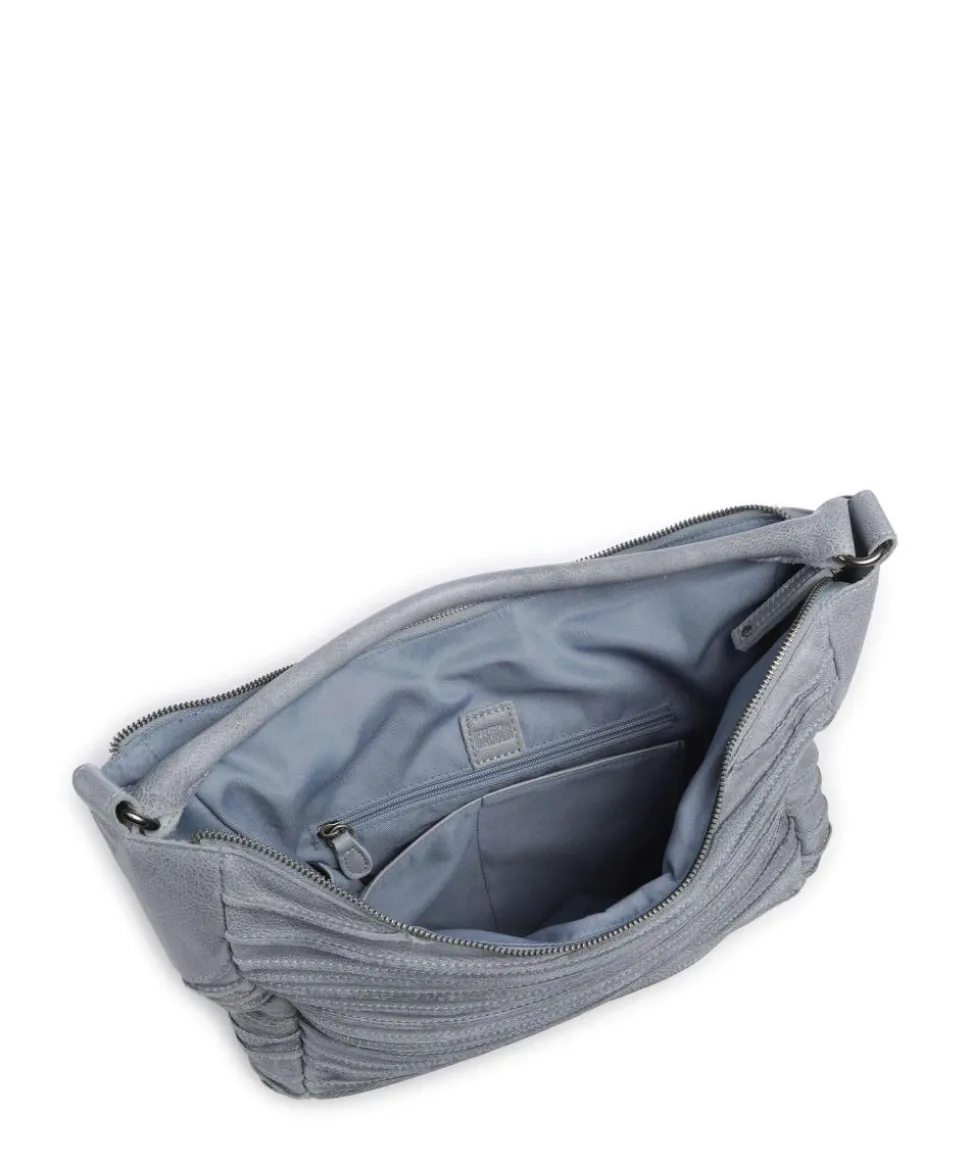 Bestseller Beuteltasche genarbtes Leder hellblau