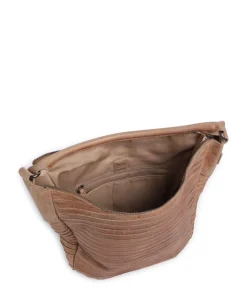 Bestseller Collection Gürteltier S Beuteltasche genarbtes Leder karamellbraun