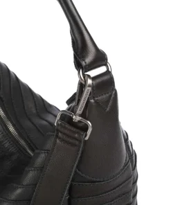 Bestseller Collection Gürteltier S Beuteltasche genarbtes Leder schwarz