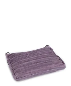 Bestseller Riffel Umhängetasche genarbtes Leder lavendel