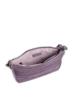 Bestseller Riffel Umhängetasche genarbtes Leder lavendel